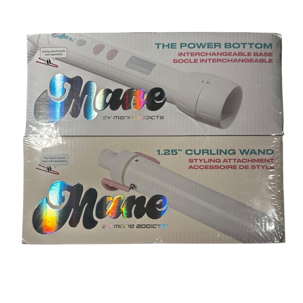 Mane Bottoms Up & Curl Hair Tool Kit - Power Bottom Base and 1.25” Curling Wand